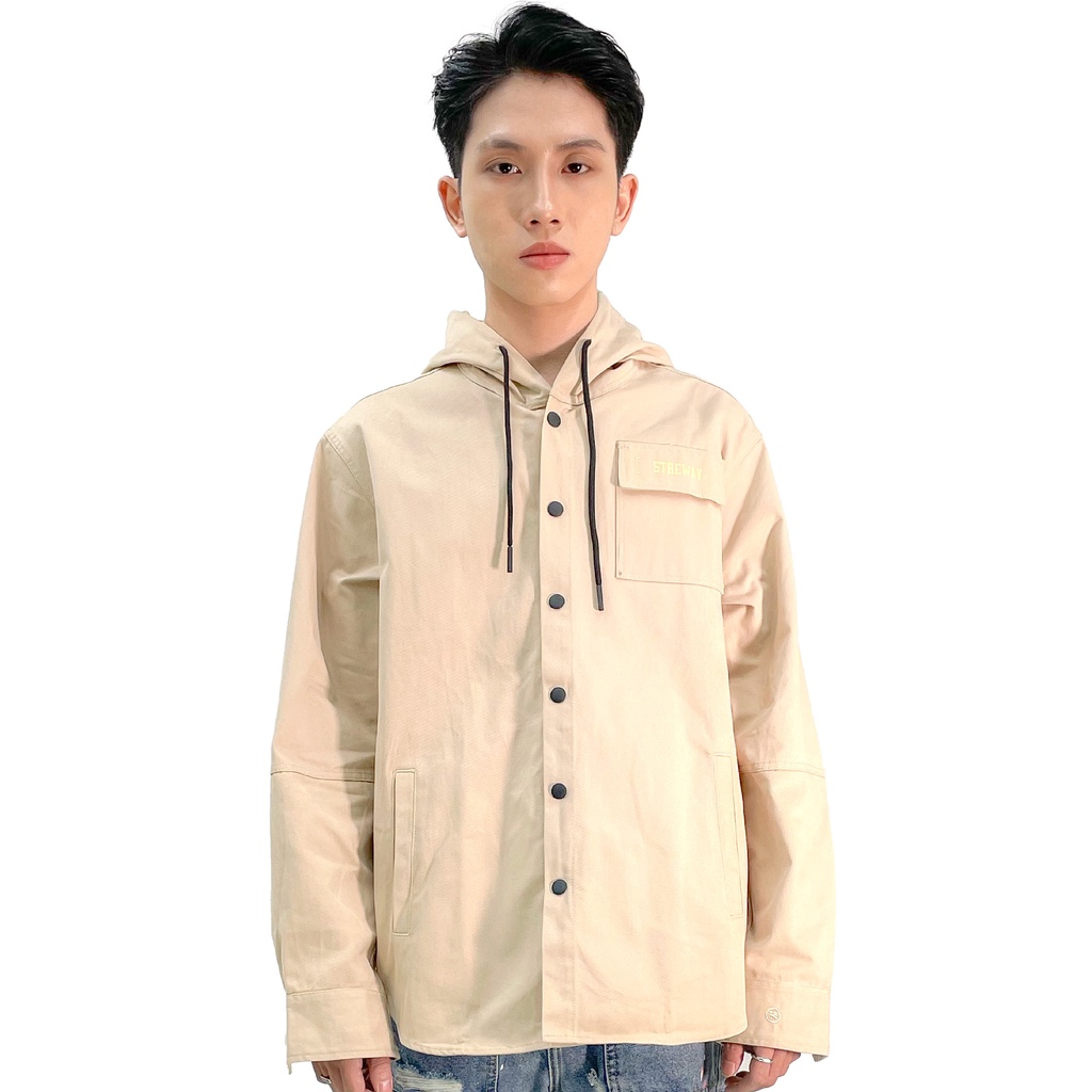 Áo Khoác Kaki Jacket 5THEWAY public icon Zigzag Màu Be