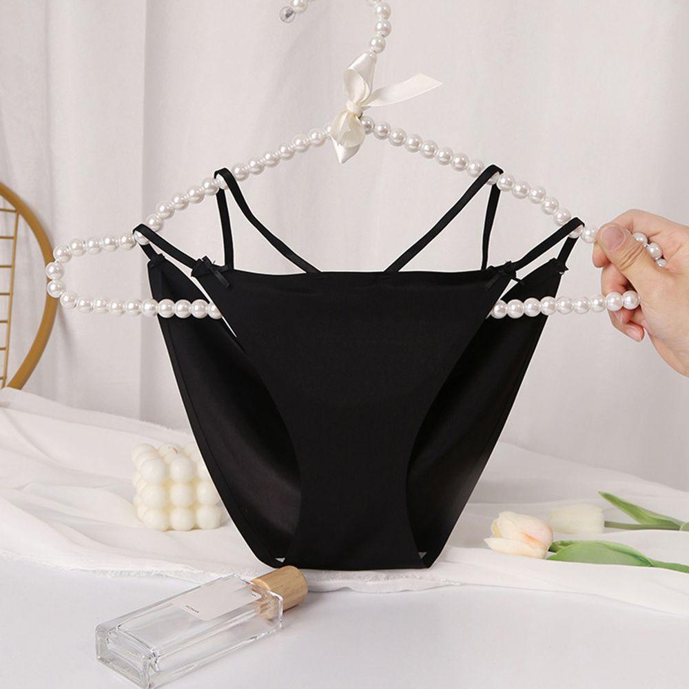 OCEANMAP Quần Lót Lụa Lưng Thấp Màu Trơn Dễ Thương Cho Nữ