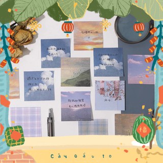 Bộ 60 Giấy Ghi Chú Trang Trí Bầu Trời Blue Sky Mo-card Sticky Note Cây Đầu To
