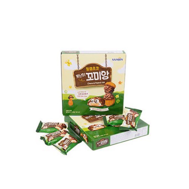 Hộp Bánh Samjin Choco &amp; Peanut Pie 360gr Hàn Quốc