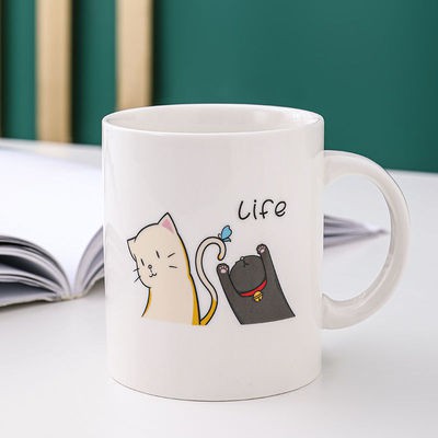 Cốc sứ  cao cấp uống trà cà phê in hình mèo con đáng yêu  dễ thương
