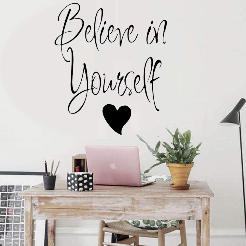 [Mới] Giấy Dán Tường Tự Dính Bằng PVC In Chữ Believe In Yourself Trang Trí Phông Nền TV Phòng Khách Phòng Ngủ Truyền Cảm Hứng