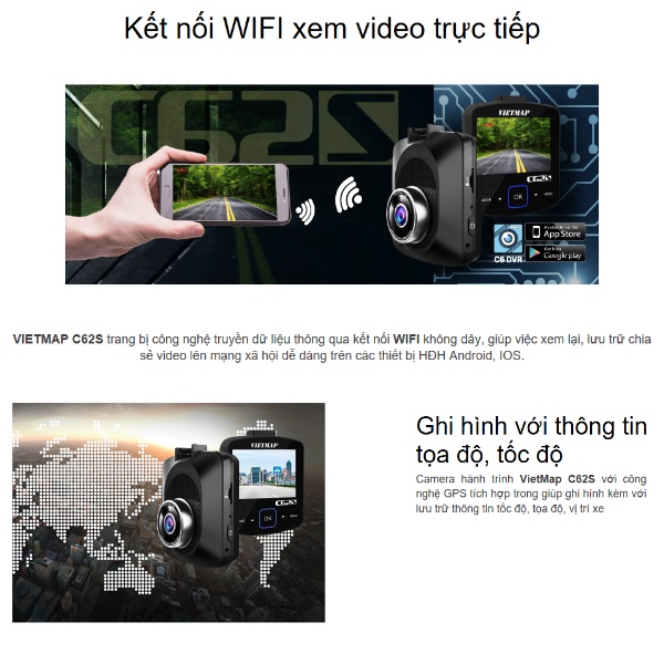 [Kèm Thẻ Nhớ 128Gb] Camera Hành Trình Vietmap C62S [Miễn Phí Lắp Đặt] | BigBuy360 - bigbuy360.vn