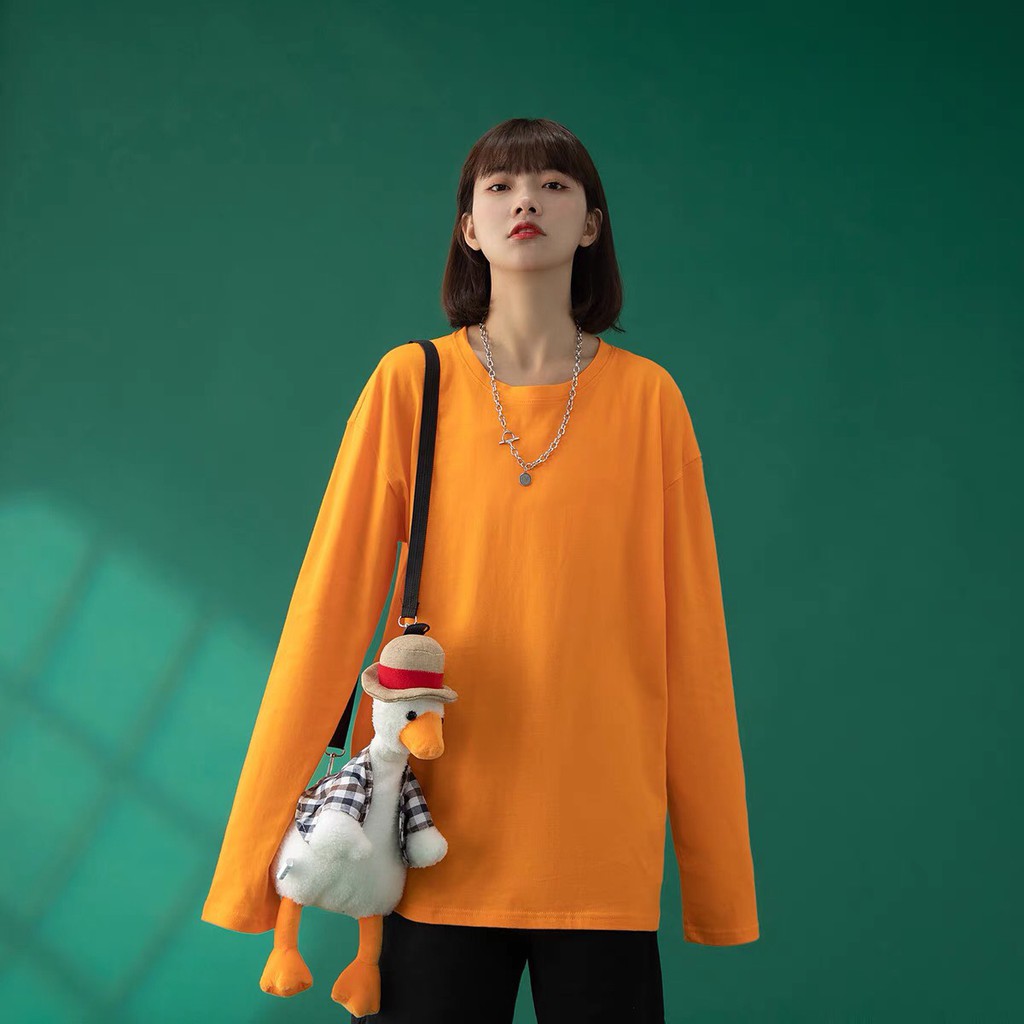 Áo thun tay dài Wind phông unisex form rộng Trơn nam nữ cotton oversize ulzzang | BigBuy360 - bigbuy360.vn