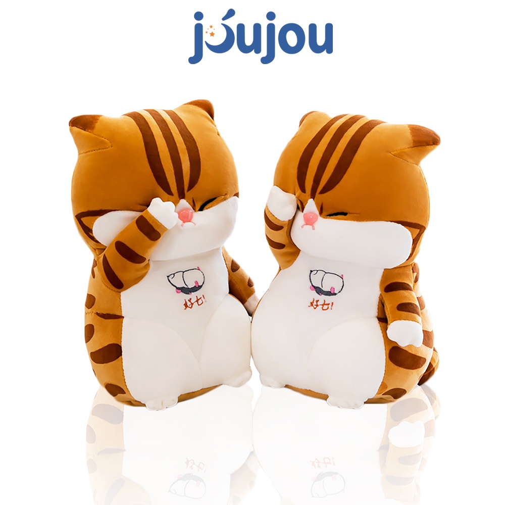 Gấu bông mèo béo tay che mắt cute size 30 - 40cm cao cấp JouJou mềm mịn dễ thương cho bé