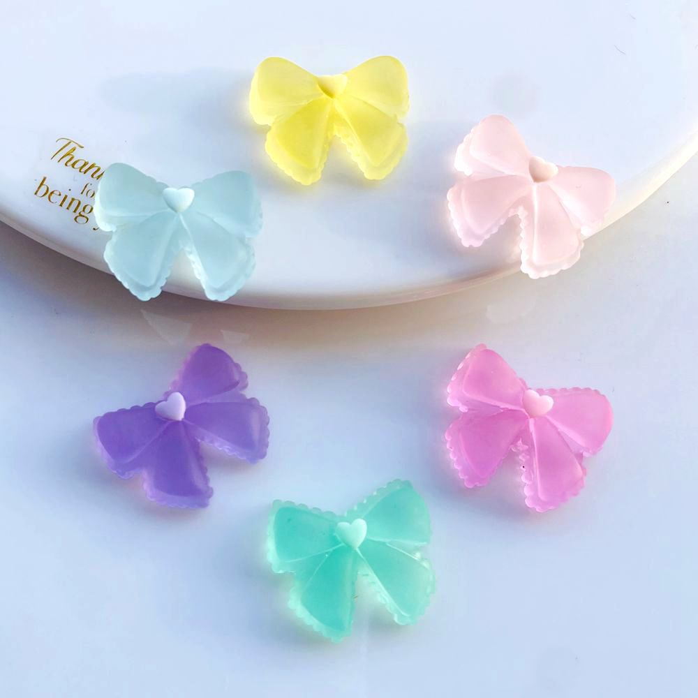 Set 10 Dây Cột Tóc Đính Nơ Nhựa Xinh Xắn