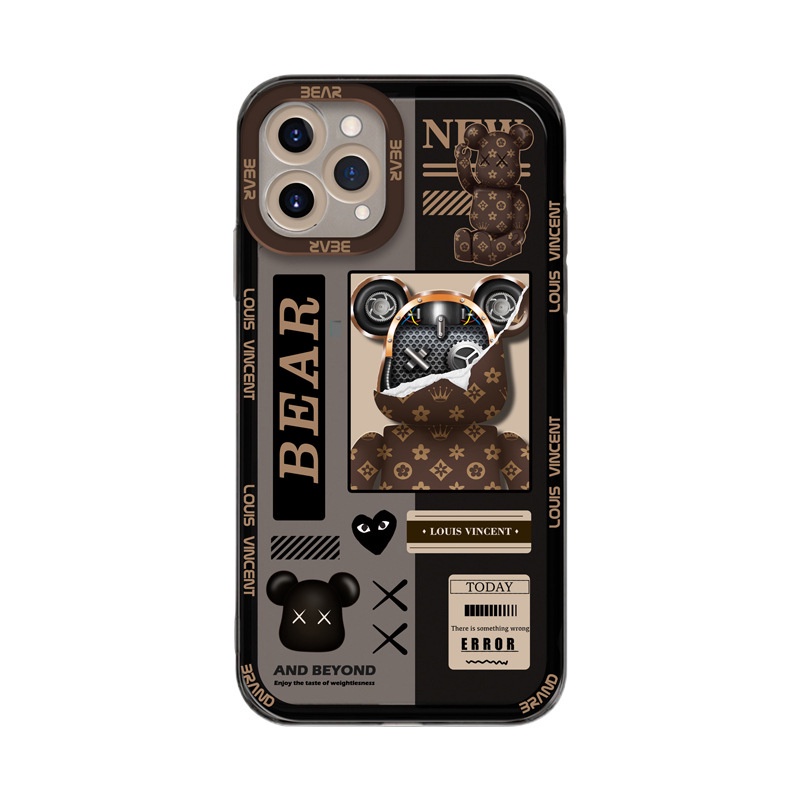 Ốp Điện Thoại Hình Gấu Thời Trang Cho IPhone 13 Pro Max Case/ 12/ 11/ XS/ XR/ X/ 8/ 7/ 6/ 6s/ Plus Mini