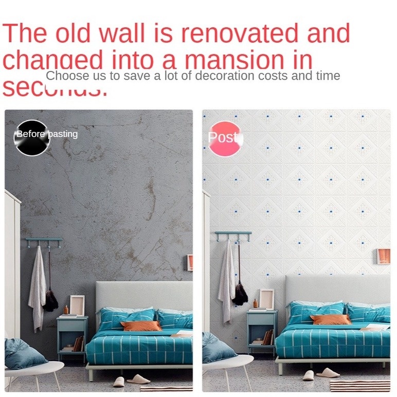 1 Miếng Dán Trang Trí Trần Nhà Bằng Xốp 3D Chống Thấm Nước DIY 2022