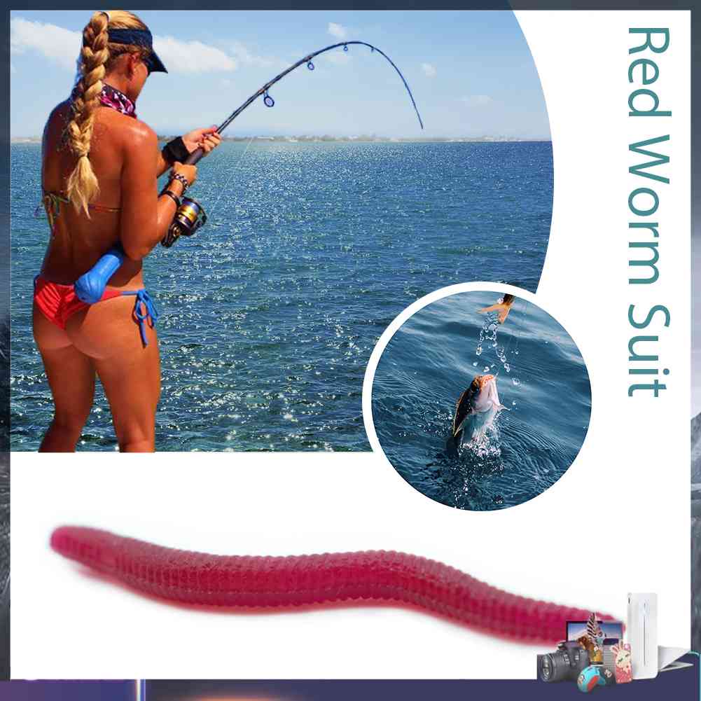 Set 100 / 200 Mồi Giun Giả Mềm 3.5cm Thu Hút Câu Cá Hiệu Quả