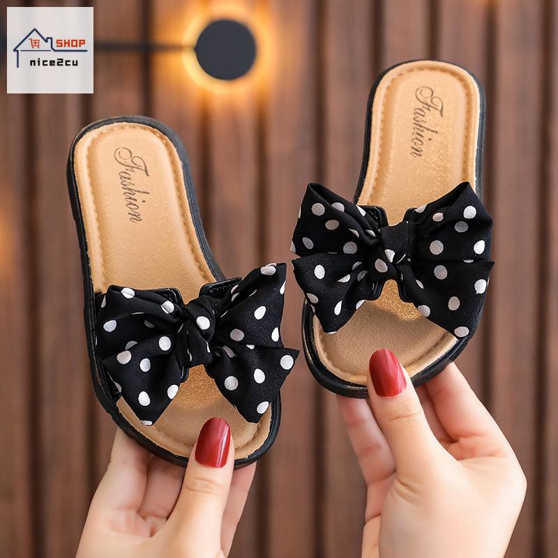 Dép Sandal Đế Mềm Chống Trượt Đính Nơ Họa Tiết Chấm Bi Dễ Thương Dành Cho Bé Gái dép đi biển trẻ em dép cho bé gái 5 tuổi 2 tuổi dép cho bé gái dép đôi mẹ và bé