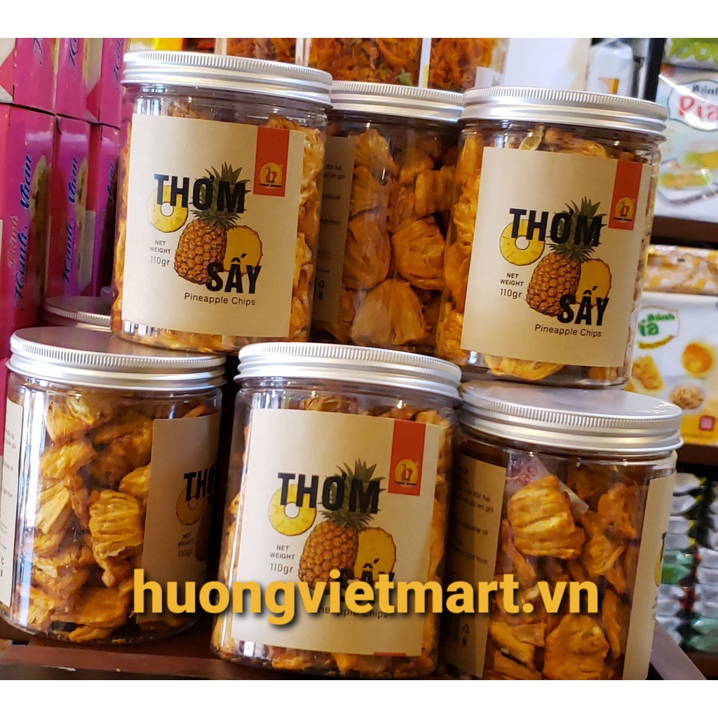 Thơm sấy không đường 110gr chua ngọt tự nhiên đồ ăn vặt giảm cân tốt cho hệ tiêu hóa, trái cây sấy nguyên chất