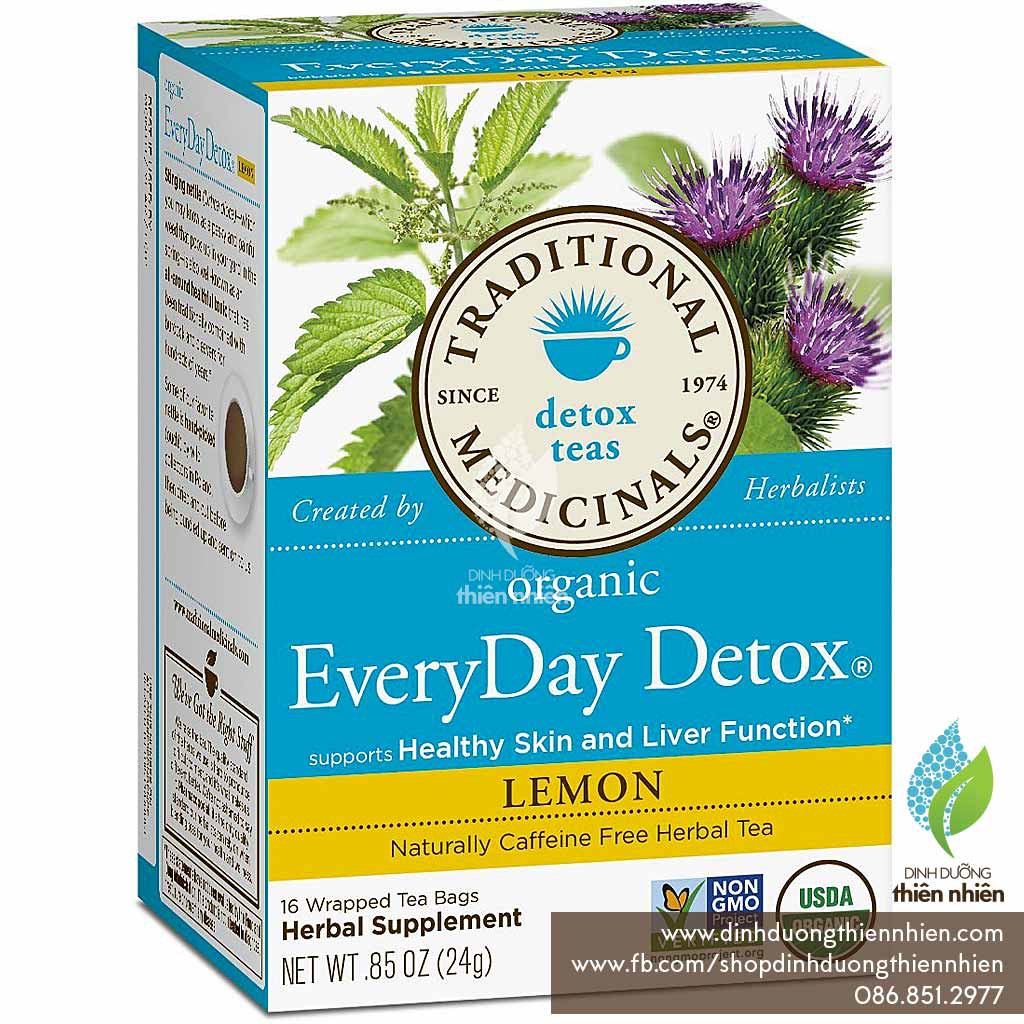 Trà Hữu Cơ Traditional Medicinals, Giải Độc Hàng Ngày, vị Chanh