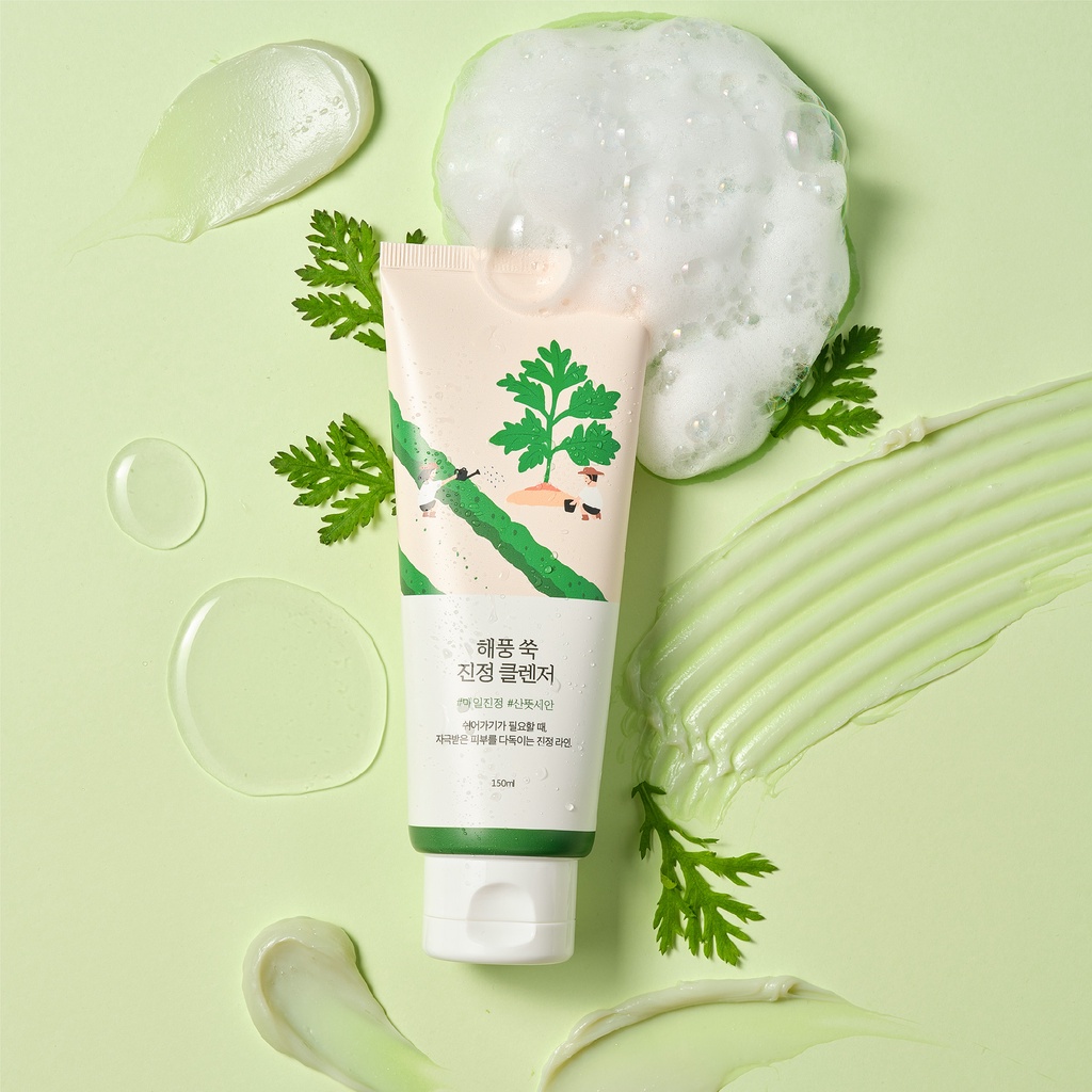 Sữa rửa mặt làm dịu chiết xuất ngải cứu Round Lab Mugwort Calming Cleanser 150ml