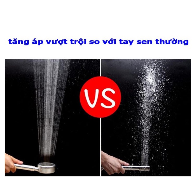 Bộ vòi sen tắm TĂNG ÁP NHÔM cứng (KB003) - Vòi tăng áp siêu mạnh cải thiện tới 400% tia mịn massage [ HÀNG CHÍNH HÃNG]