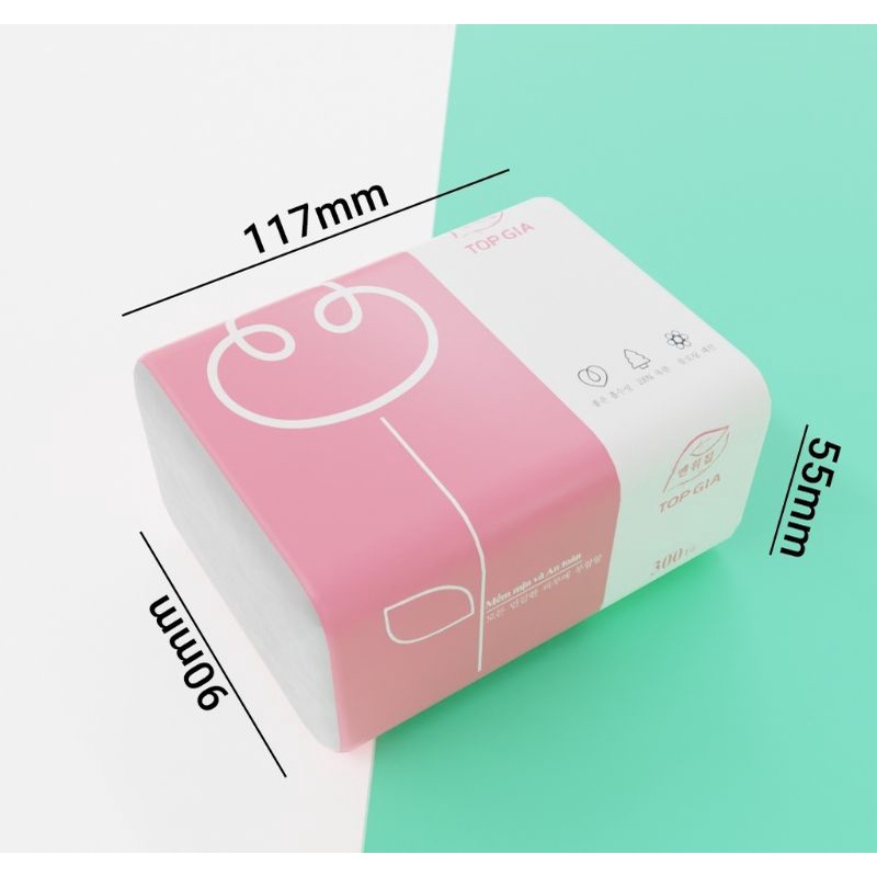 Thùng Giấy ăn gấu trúc SIPIAO, hàng đủ 300 tờ/gói