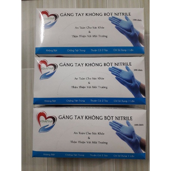 Găng tay y tế không bột nitrile (100 chiếc)