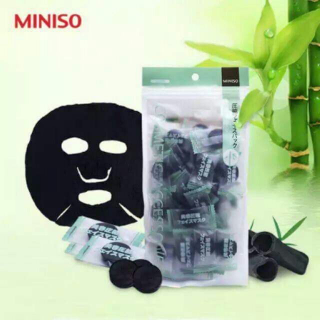 Viên mặt nạ giấy nén than hoạt tính MIniso