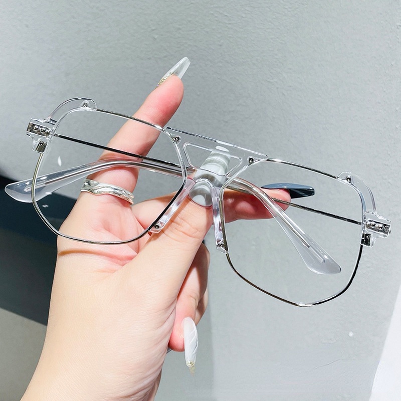 Kính Mát Tròng Đa Giác Chống Ánh Sáng Xanh Thời Trang Đường Phố Cho Nam Và Nữ