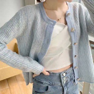 Áo khoác len cardigan xanh da trời pastel Jennie ulzzang Hàn Quốc [Yannie]