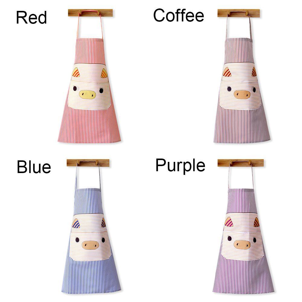 Tạp Dề Nấu Ăn Bằng Polyester Chống Nước Chống Dầu In Hình Heo Hoạt Hình Cho Nhà Bếp