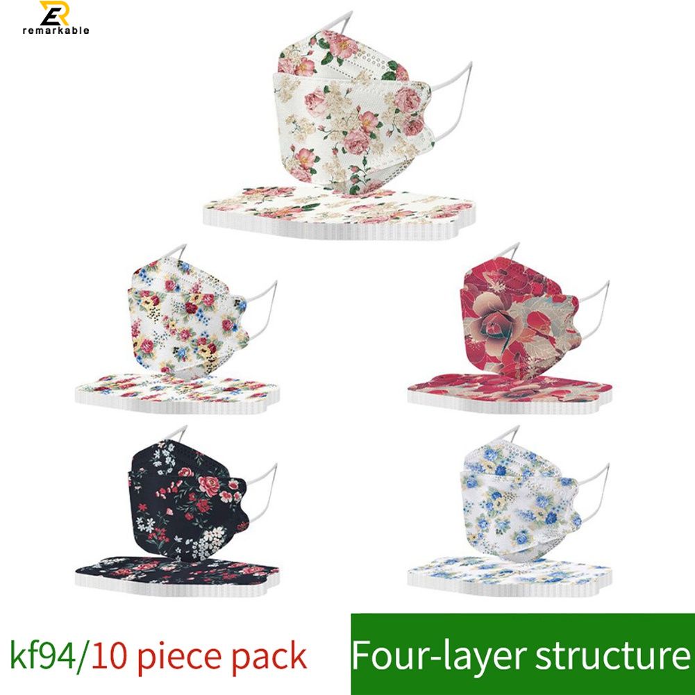 10PCS mặt nạ với bốn lớp của meltblown Hàn Quốc Liễu-Định hình cá miệng 4D hoa Mặt Nạ Cổ Phiếu Đã Sẵn Sàng