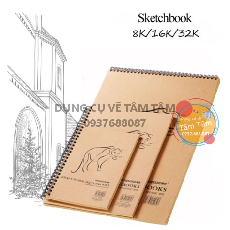 [ TÂM TÂM ]-Potentate-020505-Sổ A5-CRAFT SKETCH BOOK, Sổ vẽ giấy CRAFT sketch-Kích thước 190x130-