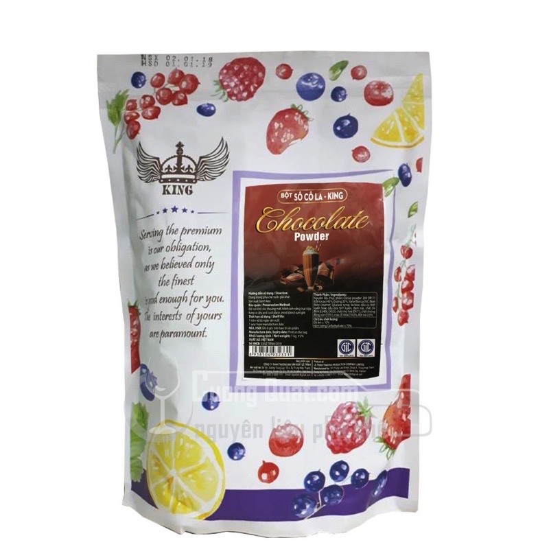 Bột sữa socola KING túi 100,200g,500g