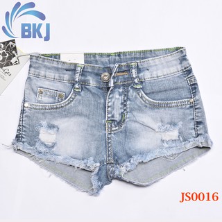 Quần Jean Rách Ngắn Bé Gái 25-40Kg Quần Jean trẻ Em Cao Cấp Co Giãn Thoải mái Quần Bò Trẻ Em