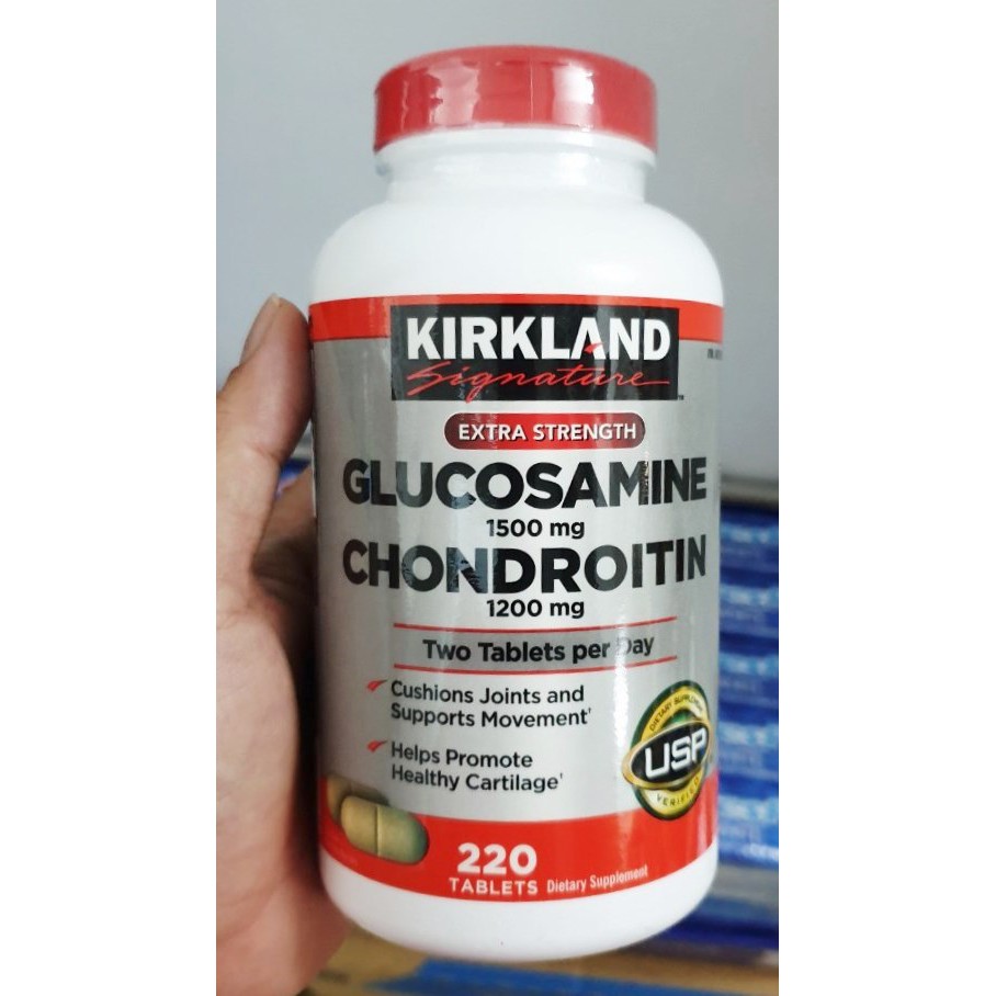 viên uống Khớp Kirkland Glucosamine 1500mg Chondroitin 1200mg chai 220 viên từ Mỹ