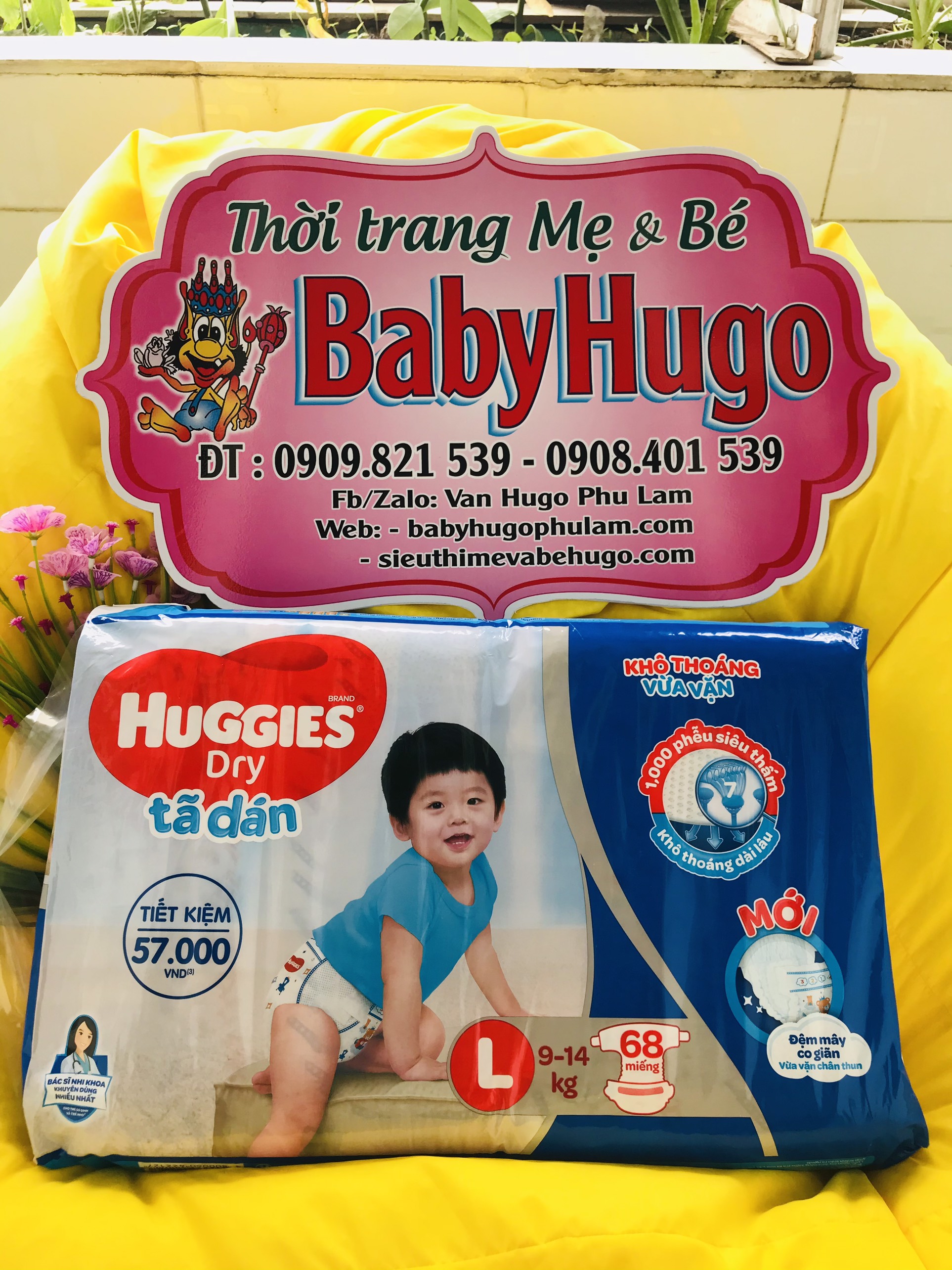 Tã Dán Huggies Size L 68 Miếng 9 đến  14kg