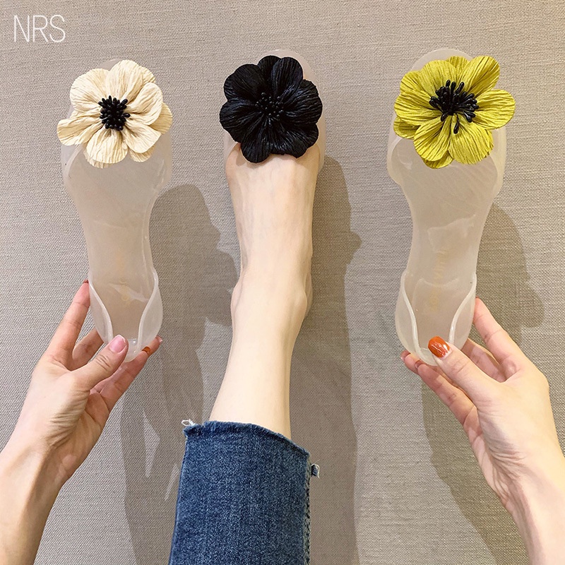 Giày Sandal Nhựa Dẻo Trong Suốt Chống Thấm Nước Thời Trang Đi Biển Mùa Hè Cho Nữ 2022
