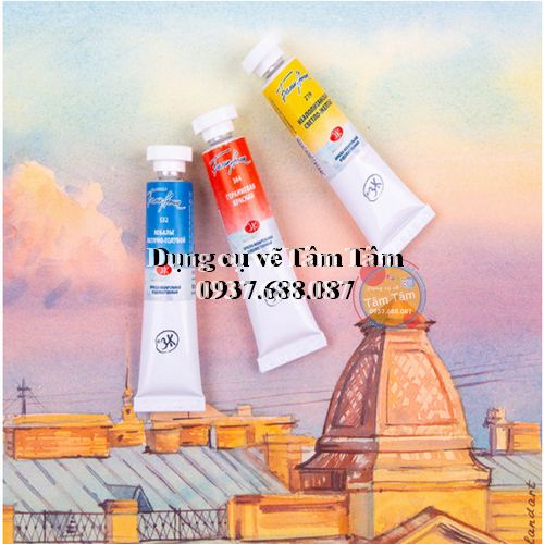 [ TÂM TÂM ]-Màu nước White Nights, Watercolor WhiteNights hộp 12 màu dạng tuýp- [Shop tặng Cọ]