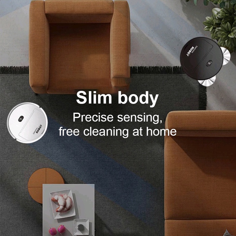 ROBOT HUT BỤI Thông Minh, Máy robot hút bụi lau sàn, Hút và Lôi kéo 3 trong 1 tự động hóa kiểu mới.Tặng Quà