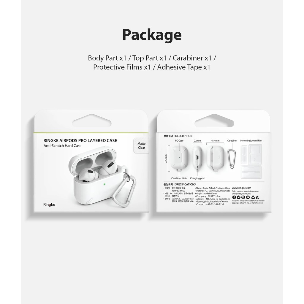 Vỏ Ringke cho AirPods Pro PC Case - Nhập khẩu Hàn Quốc (Nhiều màu)