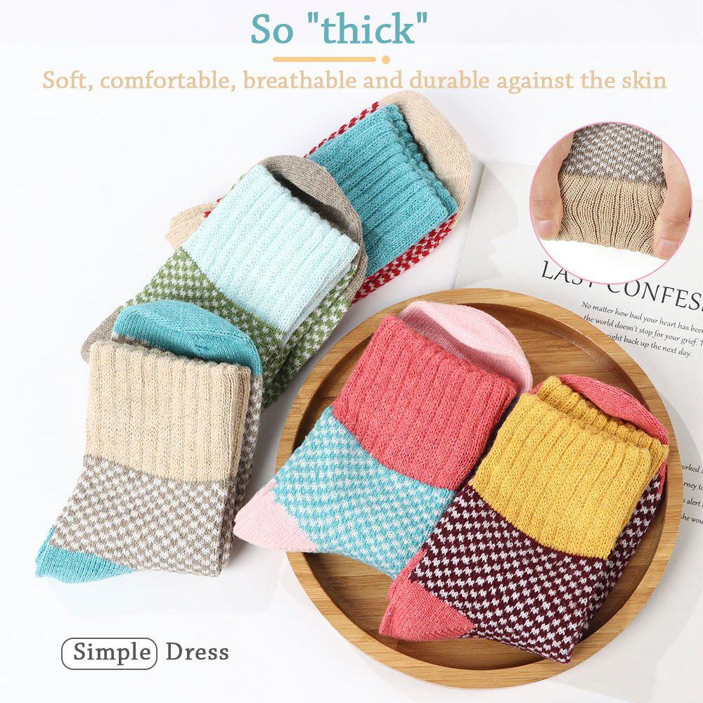 Set 5 Đôi Vớ Giữ Ấm Dày Dặn Thoải Mái Thời Trang