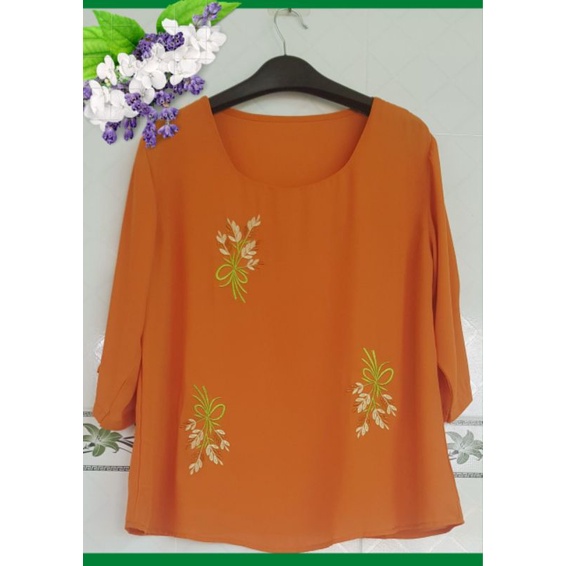 Áo Kiểu Trung Niên Nữ Bigsize, Voan tằm, cân nặng từ size to 60 đến 68 kg