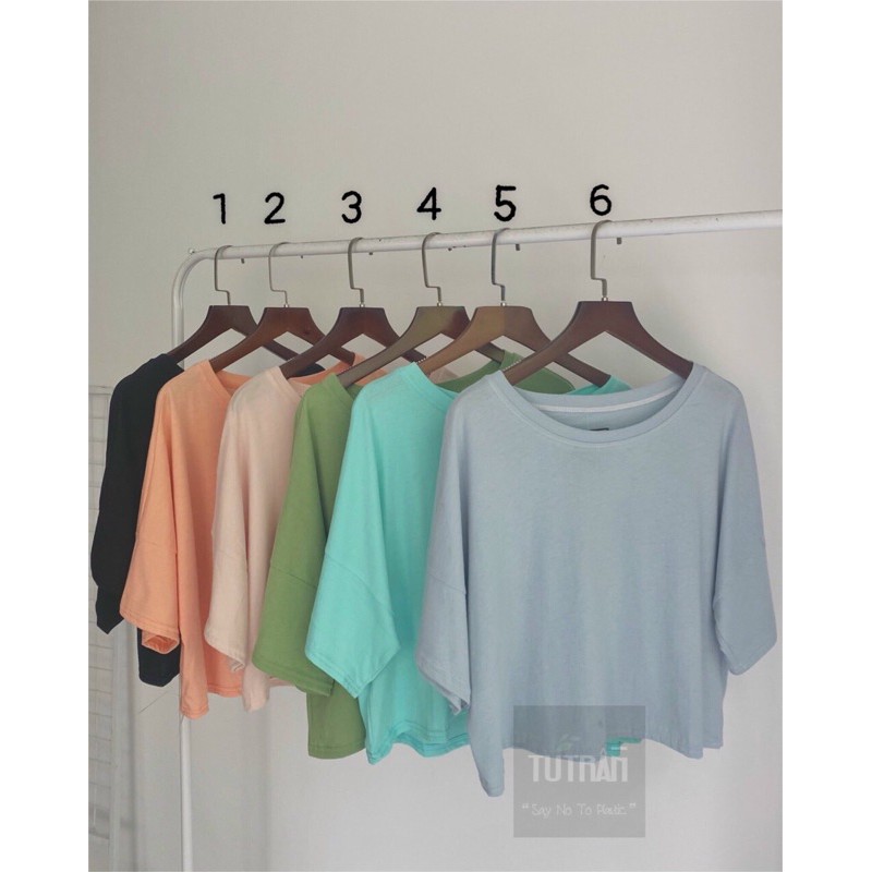 CROPTOP COTTON CỔ TRÒN TAY NGẮN