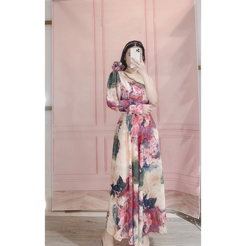 đầm maxi hoa 1 tay | BigBuy360 - bigbuy360.vn