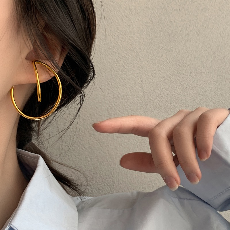 Khuyên kẹp vành tai không xỏ lỗ không đau phong cách hình học kiểu Nhật Hàn đơn giản duyên dáng dễ phối đồ