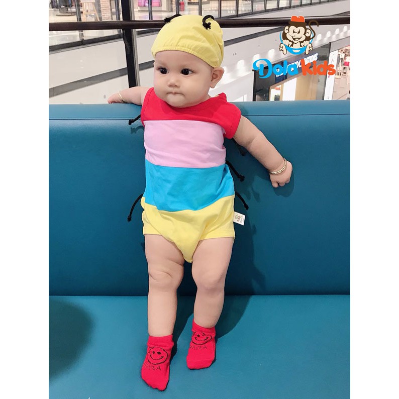 Bodysuit cho bé gái, bé trai sơ sinh 4-15kg hình Ong - DoLaKids