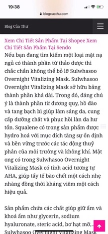 DATE 2026 - MẶT NẠ NGỦ NHÂN SÂM SULWHASOO 35ml