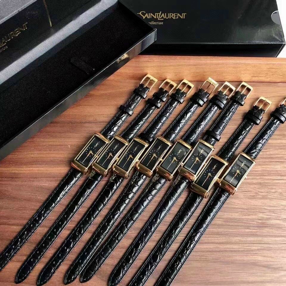 ĐỒNG HỒ SIÊU CẤP Y.SL dòng vintage E401P0 dây da nữ kính shaphire máy Thuỵ Sĩ Fullbox