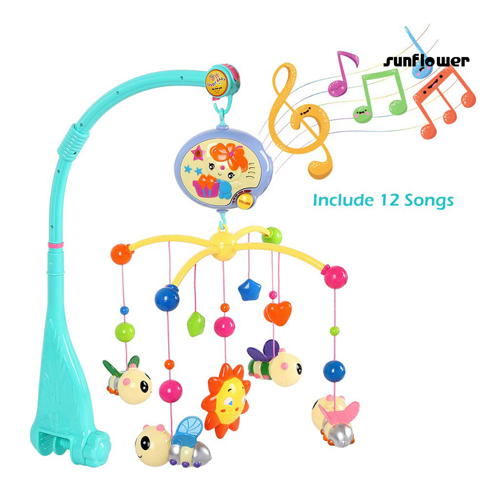 Kid Baby Musical Crib Bed Cot Mobile Bee Animal Pendants Nusery Lullaby Toy /YEWJ/