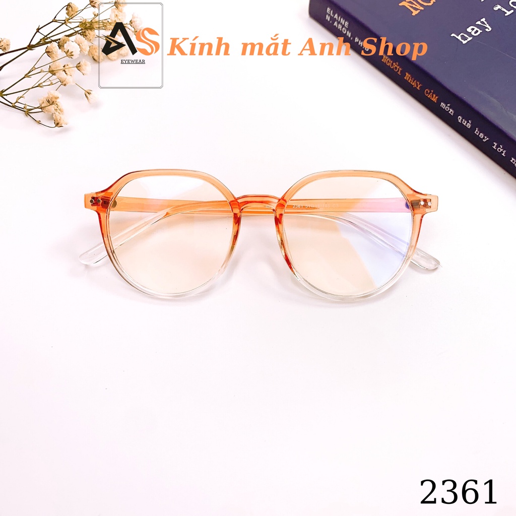 Gọng kính tròn nam nữ chất liệu nhựa 2361