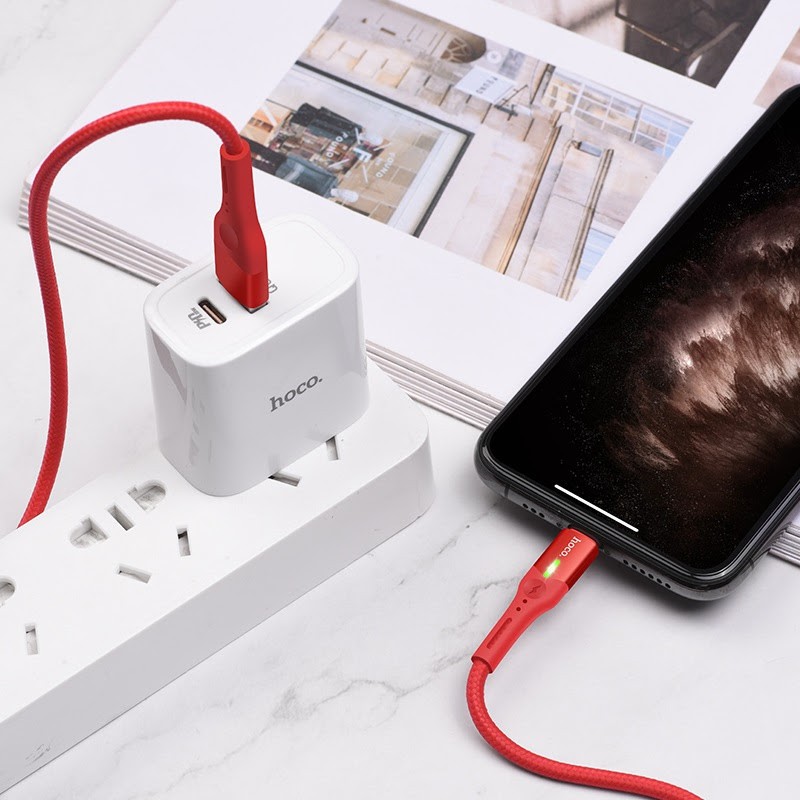 Cáp Sạc Nhanh Iphone Hoco S24 Lightning - Dài 1,2m - Có Đèn Led Sành Điệu -  Hàng chính hãng HÀNG TỐT