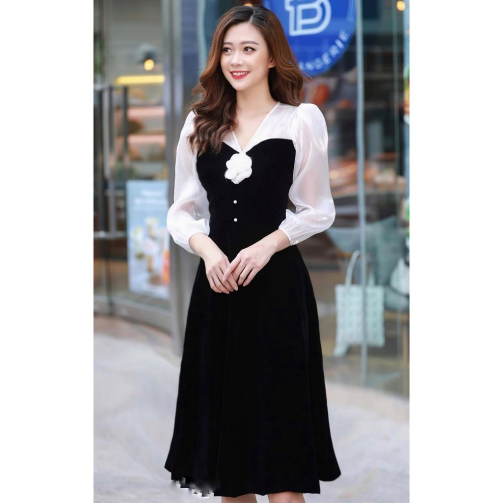 Đầm Nữ Cài Hoa Ngọc
