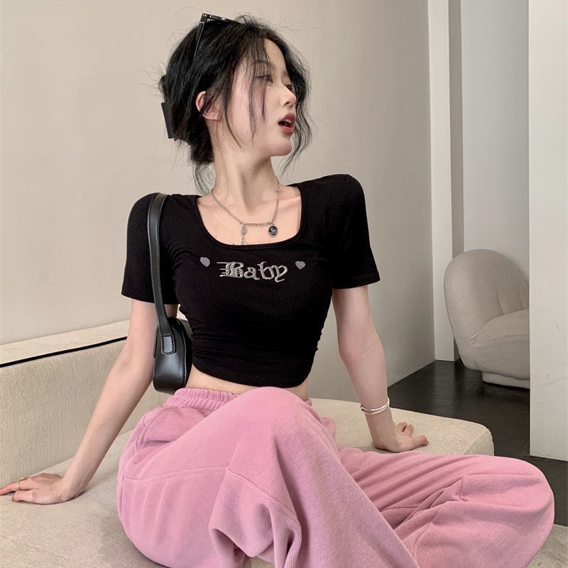 COZOK Bộ Áo Thun Ngắn Tay + Quần Dài Thời Trang Cá Tính Trẻ Trung