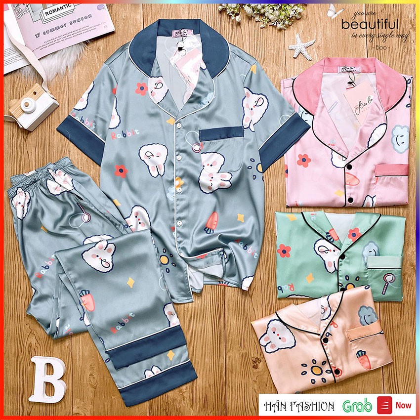 Đồ Ngủ Nữ – Bộ Ngủ Pijama Nữ Lụa Latin Cao Cấp - Tay Ngắn Quần Dài - Hoạt Hình | Hân Fashion | Ship Nhanh 2h | BigBuy360 - bigbuy360.vn