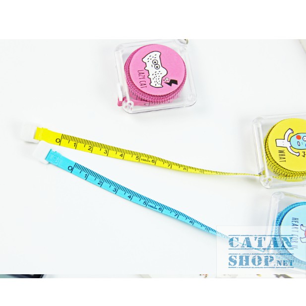 Thước Dây 1.5m cuộn hoạt hình có móc khóa siêu xinh, nhỏ gọn, vật dụng tiện ích -GD422-thuocday-HH