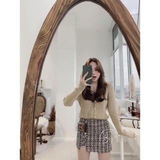 Set áo len chân váy dạ dành cho nữ